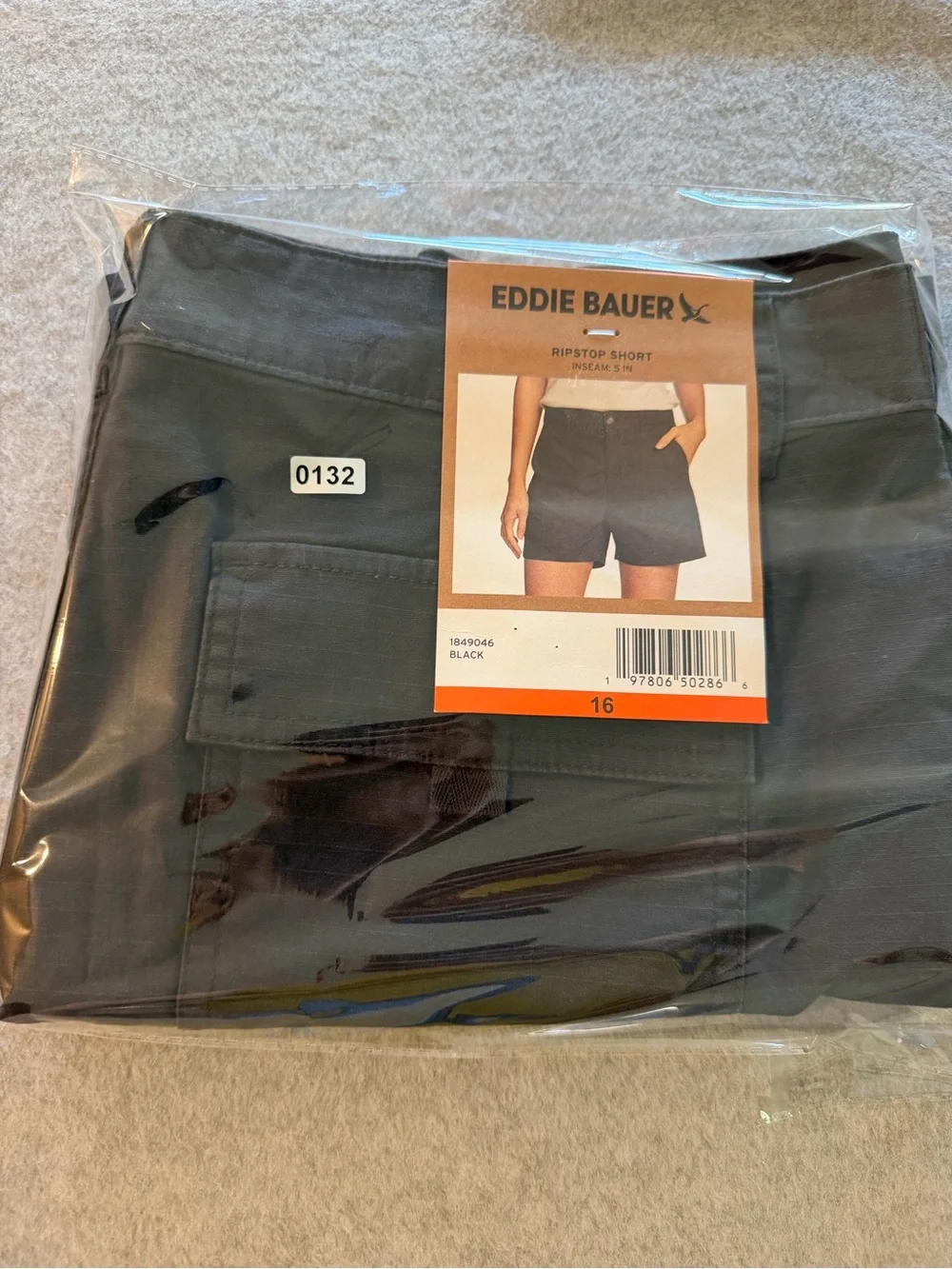 Eddie Bauer Ripstop Shorts Women’s 16 Dark Gray Hiking Outdoor Gorpcore NWT